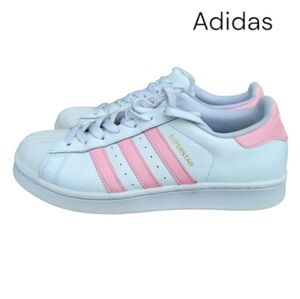 Adidas Superstar Original White Pink Leather Athletic Tennis Sneaker Women 9